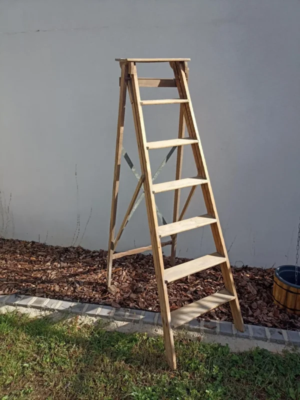 Echelle-escabeau de peintre en bois - VINTAGE – Image 2